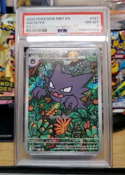 2025 POKEMON MEP EN HAUNTER MEGA GENGAR ex MEGA BD #027 PSA 8 And Heroes - Image 4
