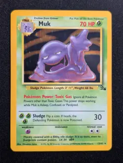Muk 13/62 Fossil Pokemon LP Unlimited Holo - Image 1