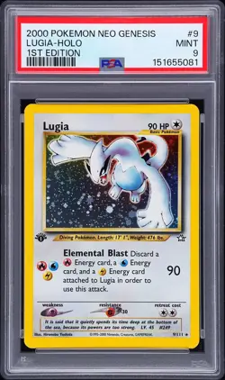 2000 POKEMON NEO GENESIS 1ST EDITION #9 LUGIA-HOLO PSA 9 - Image 1