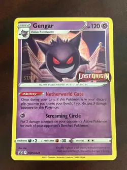 STAFF Gengar SWSH241 Promo Lost Origin Prerelease Exclusive Holo Pokemon Mint - Image 1