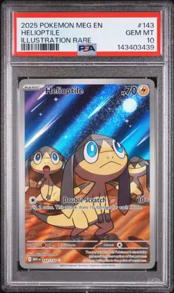 Pokemon Helioptile 143/132 Mega Evolution Illustration Rare Holo PSA 10 - Image 1