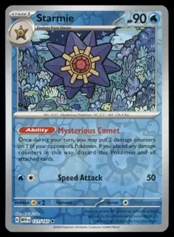 Starmie 121/165 Rare SV: Scarlet & Violet 151 Pokemon Reverse Holofoil NM - Image 1