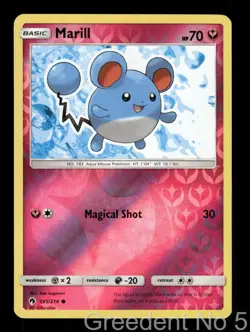 Marill 135/214 Common Lost Thunder Pokemon Reverse Holo Lightly Played - Image 1