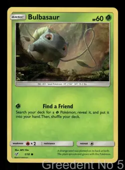 Bulbasaur 1/18 Common Detective Pikachu Pokemon Holo Lightly Played - Image 1