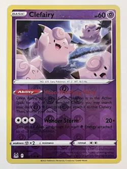 Pokemon TCG Clefairy Sword & Shield - Lost Origin 062/196 Reverse Holo Common - Image 1