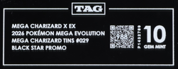2026 Pokemon Mega Evolution #029 Charizard X EX Black Star Promo TAG 10 (988) - Image 3