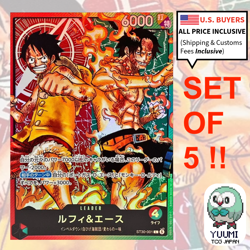 Luffy Ace ST30-001 L 5 Set Start Deck EX ONE PIECE Card Japanese 2026 NM - Image 1