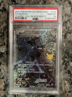 Pokemon 2021 Celebrations #114 FA/Zekrom Card Classic Black/White PSA Gem 10 - Image 1