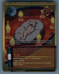 Naruto CCG Card 8 Trigram Divination Seal Spell Formula 006 Silver Foil Promo - Image 1