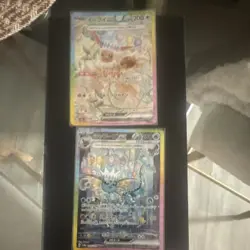 Pokemon TCG Japanese SAR Holo Card Lot Eevee ex 272/187 Vaporeon ex 205/187 - Image 1