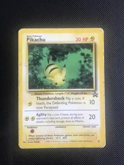Pikachu Promo 27 Non Holo Pokemon Card, Black Star Rare PLAYED - Image 1