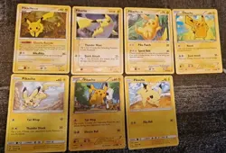 7 Card Vintage Lot Of Pikachu Pokemon Cards - Image 1