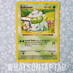 Pokemon Card Bulbasaur 44/102 Shadowless Base Set WOTC Vintage LP - Image 1