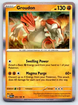 Pokemon SV04: Paradox Rift Groudon - Rare (PAR) Holo 093/182 NM - Image 1