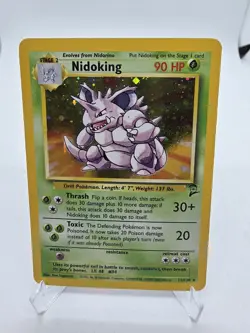 Nidoking 11/130 Base Set 2 Holo Rare Pokemon TCG 2000 Ken Sugimori LP - Image 1