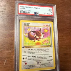 Pokemon 1999 1st Edition Jungle Eevee 51/64 PSA 9 MINT - Image 1