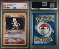 2000 POKEMON BASE SET 2 #10 MEWTWO-HOLO PSA 6 - Image 3