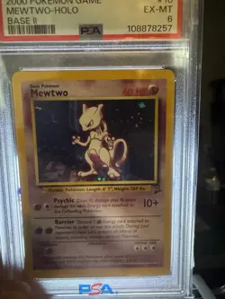 2000 POKEMON BASE SET 2 #10 MEWTWO-HOLO PSA 6 - Image 4