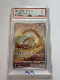 2023 POKEMON PAL EN-PALDEA EVOLVED ILLUSTRATION RARE #224 ORTHWORM - PSA 9 MINT - Image 1