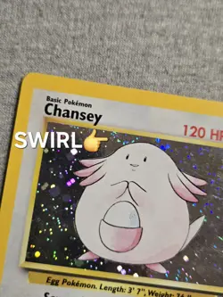 Pokemon TCG Chansey 3/130 Base Set 2 Holo W/ SWIRL - Image 3