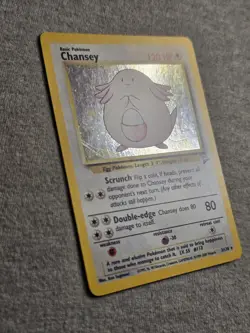 Pokemon TCG Chansey 3/130 Base Set 2 Holo W/ SWIRL - Image 4