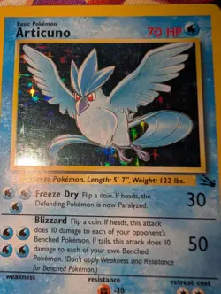 Articuno Fossil Holo Rare English Unlimited #2/62 70 HP 1999 WotC - Image 3