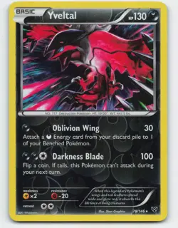 2014 Pokemon, XY, #78/146 Yveltal, Reverse Holo Rare - Image 1
