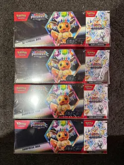 4x Pokemon Prismatic Evolutions Sam’s Club Surprise Box + Booster Bundle - Image 1