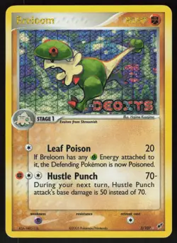 Pokemon Breloom 3/107 Deoxys Holo Rare Reverse Holo Moderately Played - Image 1