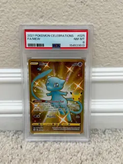 2021 POKEMON CELEBRATIONS #025 FULL ART/ SHINY MEW PSA 8 NM-MINT - Image 1