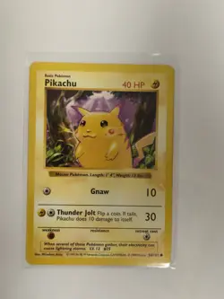 Pokemon Pikachu Red Cheeks Base Set Unlimited 58/102 Common Basic Shadowless - Image 1