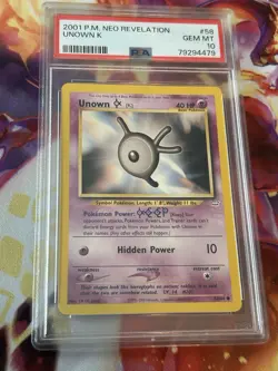 Unown K 58/64 Neo Revelation Pokemon PSA 10 - Image 1