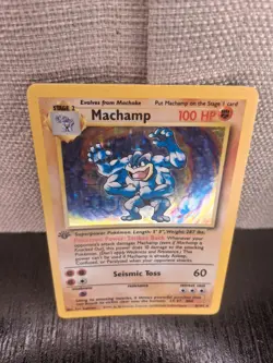 POKEMON MACHAMP 1999 BASE SET 8/102 HOLO UNLIMITED HOLO RARE 1st EDITION - Image 2