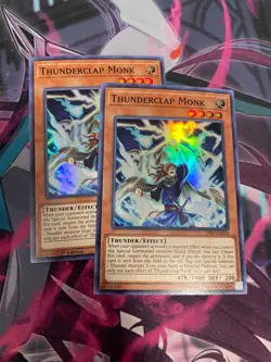 YUGIOH - THUNDERCLAP MONK X2 - SUPER RARE - 1ST/UNLIMITED - NM - SAST - Image 1