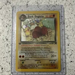 Pokemon TCG Dark Dugtrio Holo Rare 1st Edition 6/82 Team Rocket 50 HP Card - Image 2