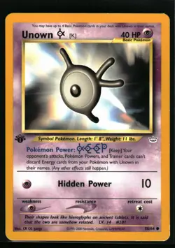 2001 Neo - Revelation Unown K #58 1st Edition Non Holo Pokemon Card - Image 1