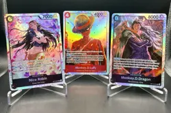 3x Lot - Legacy of the Master Super Rare Cards Monkey.D.Luffy One Piece TCG NM/M - Image 1