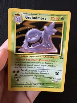 Grotadmorv 13/62 Rare Holo Fossil 2000 Francais FR Pokemon Card - Image 3