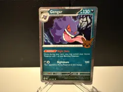 2024 Pokemon Gengar 057 Trick or Trade Paldean Fates Cosmos Holo SWIRL Card NM+ - Image 1