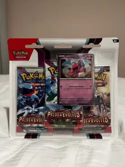 Pokemon Paldea Evolved 3-Pack Blister New and Sealed. Tinkatink Promo Card - Image 1