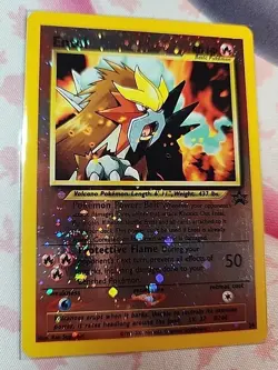 Swirl Pokemon Card Entei Black Star Movie Promo #34 2001 Reverse Holo - Image 1