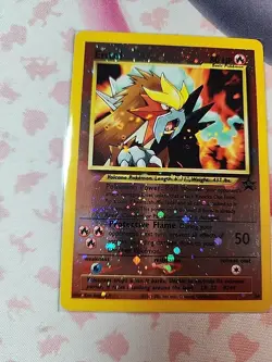 Swirl Pokemon Card Entei Black Star Movie Promo #34 2001 Reverse Holo - Image 3