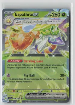 Espathra ex 006/091 Double Rare Paldean Fates Pokemon NM - Image 1
