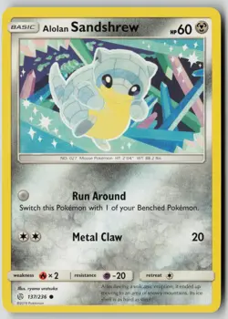 Alolan Sandshrew 137/236 Common Cosmic Eclipse Pokemon NM - Image 1
