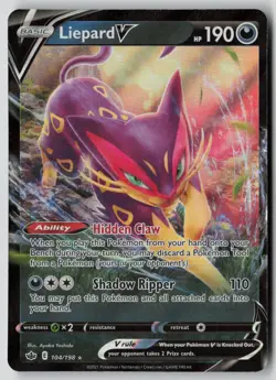 Liepard V 104/198 Holo V Rare Chilling Reign Pokemon NM - Image 1