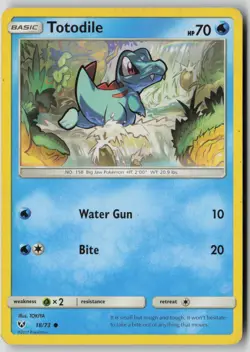 Totodile 18/73 Common Shining Legends Pokemon MP - Image 1