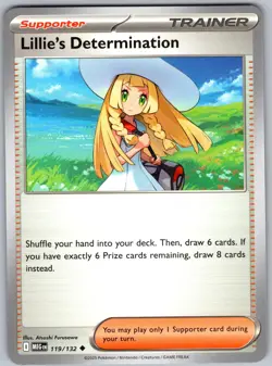 Lillie's Determination 119/132 Uncommon Mega Evolution Pokemon Near Mint - Image 1