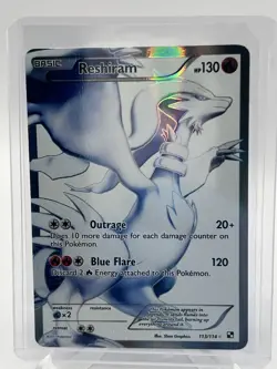 Pokemon Reshiram Card 113/114 Full Art Black White Near Mint NM, 2011 TCG - Image 1
