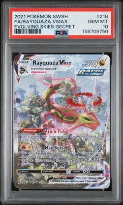 2021 POKEMON SWORD & SHIELD EVOLVING SKIES SECRET FULL ART/RAYQUAZA VMAX PSA 10 - Image 1