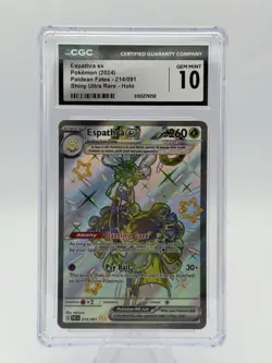 Pokemon TCG Espathra EX 214/091 Shiny Ultra Rare Full Art Paldean Fates CGC 10 - Image 1